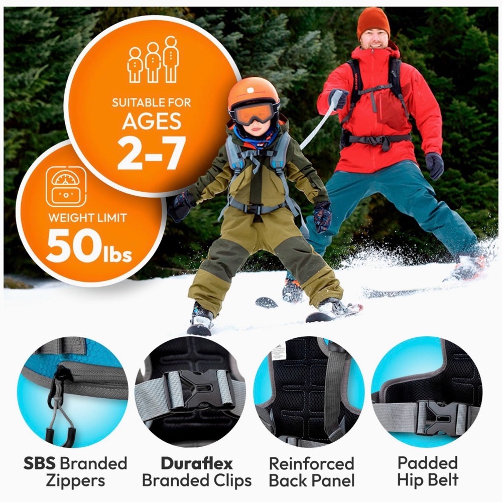 Sklon Ski Snowboard Harness Trainer for Kids adjustable Blue Frost